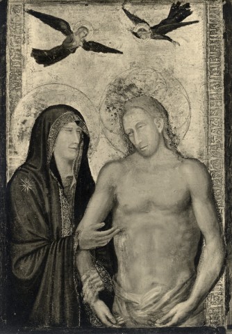 National Gallery, London — Giotto di Bondone - bottega - sec. XIV - Cristo morto e la Madonna — insieme